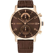Tommy Hilfiger Kane Brown Dial Brown Leather Strap Watch for Men - 1710400