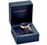 Tommy Hilfiger Daniel Blue Dial Brown Leather Strap Watch for Men - 1710418