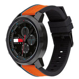 Tommy Hilfiger Wynwood Chronograph Black Dial Orange Silicone Strap Watch For Men - 1710583