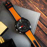 Tommy Hilfiger Wynwood Chronograph Black Dial Orange Silicone Strap Watch For Men - 1710583