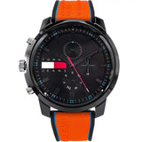 Tommy Hilfiger Wynwood Chronograph Black Dial Orange Silicone Strap Watch For Men - 1710583