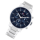 Tommy Hilfiger Tyson Chronograph Blue Dial Silver Steel Strap Watch For Men - 1710588