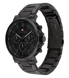 Tommy Hilfiger Tyson Chronograph Black Dial Black Steel Strap Watch For Men - 1710590