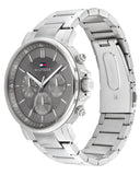 Tommy Hilfiger Tyson Chronograph Grey Dial Silver Steel Strap Watch For Men - 1710604