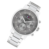 Tommy Hilfiger Tyson Chronograph Grey Dial Silver Steel Strap Watch For Men - 1710604