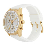 Michael Kors Hadyn Chronograph White Dial White Rubber Strap Watch for Women - MK7484