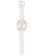 Michael Kors Hadyn Chronograph White Dial White Rubber Strap Watch for Women - MK7484