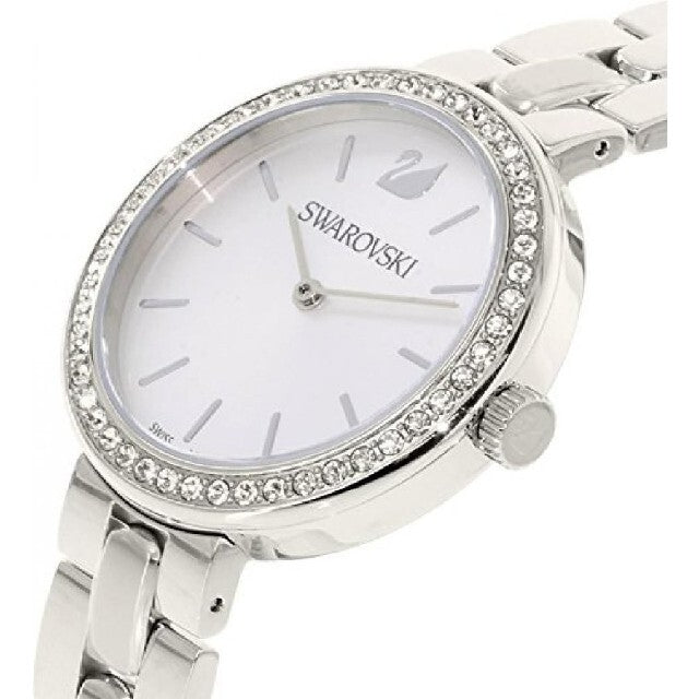 Swarovski Daytime Crystal Silver Dial Silver Steel Strap Watch for