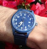 IWC Pilot’s Watch Automatic "Laureus Sport for Good" Edition Blue Dial Blue Nylon Strap Watch for Men - IW328101