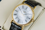 Longines Presence 25.5mm Automatic White Dial Black Leather Strap Watch untuk Wanita - L4.921.2.11.2