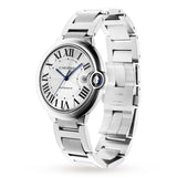 Cartier Ballon Bleu De Cartier Silver Dial Silver Steel Strap Watch for Men - WSBB0049