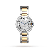 Cartier Ballon Bleu De Cartier Silver Dial Two Tone Steel Strap Watch for Men - W2BB0031