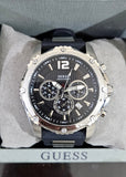 Guess Intrepid Chronograph Black Dial Two Tone Steel Strap Watch for Men - W0167G1