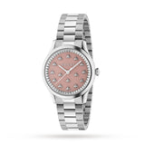 Gucci G Timeless Quartz Pink Dial Silver Steel Strap Watch for Women - YA1265033