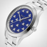 Gucci G Timeless Quartz Blue Dial Silver Steel Strap Watch for Women - YA1265043