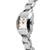 Tissot T Wave Diamonds Mother of Pearl Dial Silver Steel Strap Watch for Women - T02.1.285.74