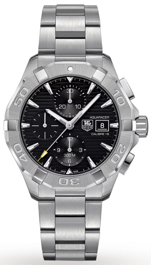 Tag Heuer Aquaracer Automatic Chronograph Black Dial Silver Steel Strap Watch for Men - CAY2110.BA0927