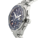 Tag Heuer Aquaracer Calibre 16 43mm Blue Dial Silver Steel Strap Watch untuk Pria - CAY211B.BA0927