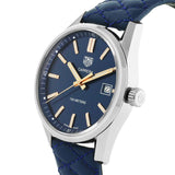 Jam Tangan Tag Heuer Carrera Quartz dengan Dial Biru dan Tali Kulit Anak Sapi Biru untuk Wanita - WAR1112.FC6391