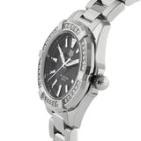Jam Tangan Tag Heuer Aquaracer Quartz Diamonds Black Dial Silver Steel Strap untuk Wanita - WAY131P.BA0748