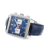 Tag Heuer Monaco Automatic Chronograph Blue Dial Blue Leather Strap Watch for Men - CBL2111.FC6453