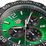 Tag Heuer Formula 1 Chronograph 41mm Green Dial Green Rubber Strap Watch for Men - CAZ101AP.FT8056