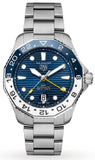 Tag Heuer Aquaracer Professional 300 GMT Automatic Blue Dial Silver Steel Strap Watch for Men - WBP2010.BA0632