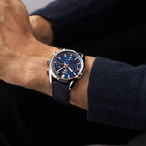 Tag Heuer Carrera Chronograph Blue Dial Blue Leather Strap Watch for Men - CBN201D.FC6543