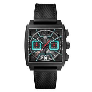 Tag Heuer Monaco Automatic Chronograph Black Dial Black Nylon Strap Watch for Men - CBL2184.FT6236