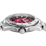 Tag Heuer Aquaracer Professional 200 Automatic Red Dial Silver Steel Strap Watch for Men - WBP2114.BA0627