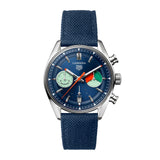 Tag Heuer Carrera Skipper Automatic Chronograph Blue Dial Blue Nylon Strap Watch for Men - CBS2213.FN6002