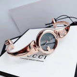 Gucci Guccissima Collection Quartz Black Dial Rose Gold Steel Strap Watch For Women - YA134509