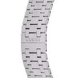 Gucci 25H Quartz Silver Dial Silver Steel Strap Unisex Watch - YA163407