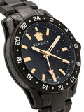 Versace Univers Quartz Black Dial Black Steel Strap Watch for Men - VEBK00618