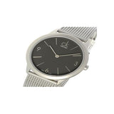 Calvin Klein Minimal Grey Dial Silver Mesh Bracelet Watch for Men - K3M52154