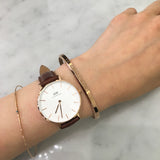 Daniel Wellington Petite St Mawes White Dial Brown Leather Strap Watch For Women - DW00100175