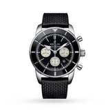 Breitling Superocean Heritage B01 Chronograph 44 Black Dial Black Mesh Bracelet Watch for Men - AB0162121B1S1