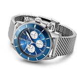 Breitling Superocean Heritage B01 Chronograph 44 Blue Dial Silver Mesh Bracelet Watch for Men - AB0162161C1A1
