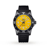 Breitling Superocean Automatic 46mm Yellow Dial Black Rubber Strap Watch for Men - M17368D71I1S1