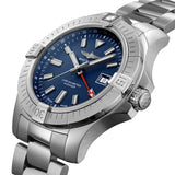 Breitling Avenger Automatic GMT 45 Blue Dial Silver Steel Strap Watch for Men - A32395101C1A1