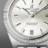 Breitling Chronomat 32 Diamonds White Dial Silver Steel Strap Watch for Women - A77310591A1A1