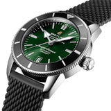 Breitling Superocean Heritage B20 Automatic 42 Green Dial Black Mesh Bracelet Watch for Women - AB2010121L1S1