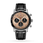 Breitling Navitimer B01 Chronograph 43 Brown Dial Black Leather Strap Watch for Men - AB0138241K1P1