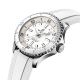 Breitling Superocean Automatic 36 White Dial White Rubber Strap Watch for Men - A17377211A1S1