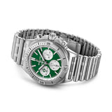 Breitling Chronomat B01 42 Six Nations Ireland Green Dial Silver Steel Strap Watch for Men - AB0134A91L1A1