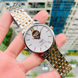 Tissot Tradition Powermatic 80 Open Heart Silver Dial Two Tone Steel Strap Jam Tangan Untuk Pria - T063.907.22.038.01