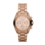 Michael Kors Bradshaw Chronograph Rose Gold Dial Rose Gold Steel Strap Watch for Women - MK5799