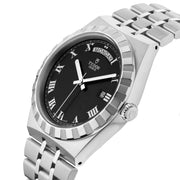 Tudor Royal Automatic Black Dial Silver Steel Strap Watch for Men - M28600-0003