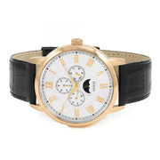 Guess Delancy Quartz Silver Dial Black Leather Strap Watch For Men - W0870G2