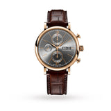 IWC Portofino Chronograph Grey Dial Brown Leather Strap Watch for Men - IW391021